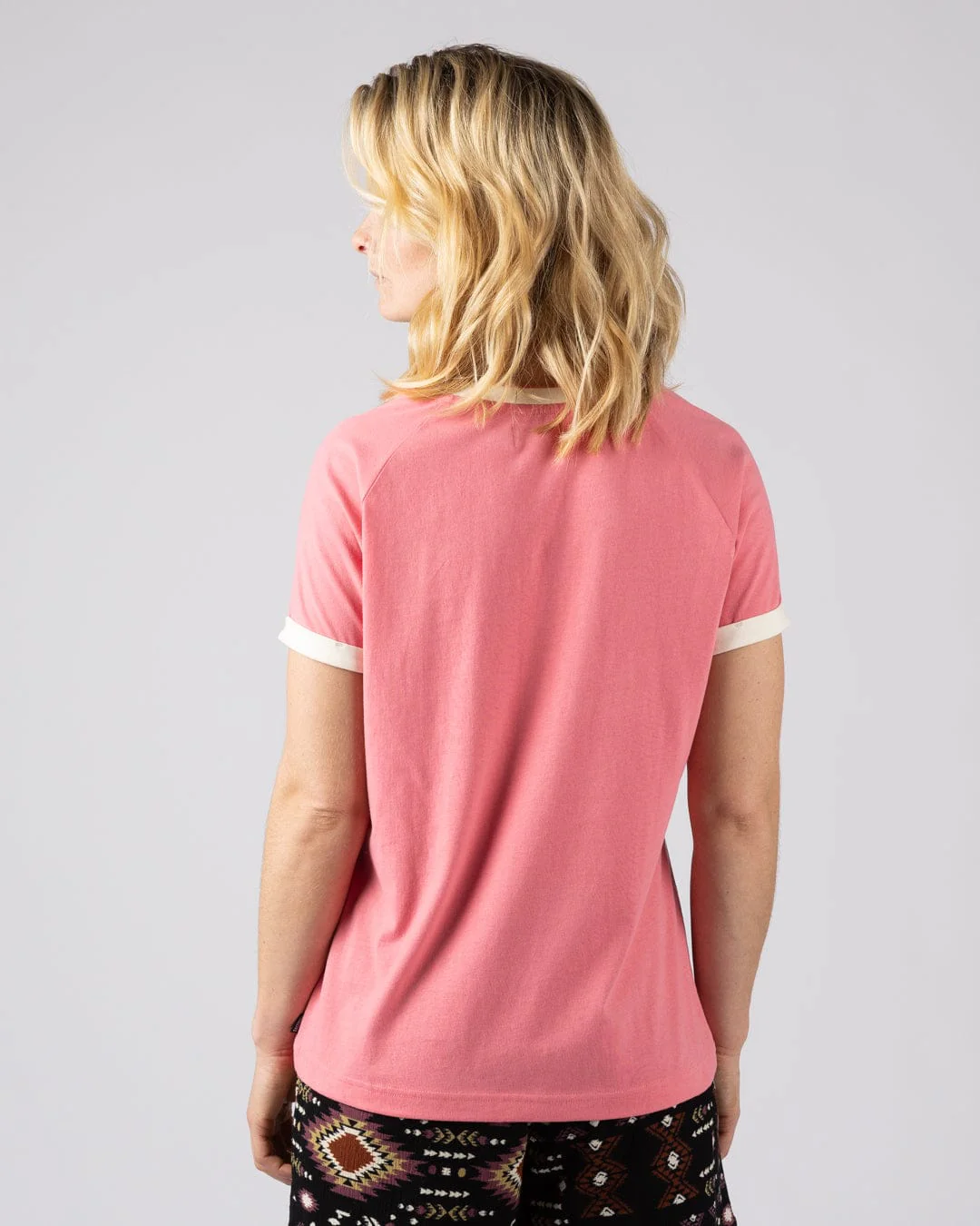 Links - Womens Short Sleeve Ringer T-Shirt - Pink - Image 5