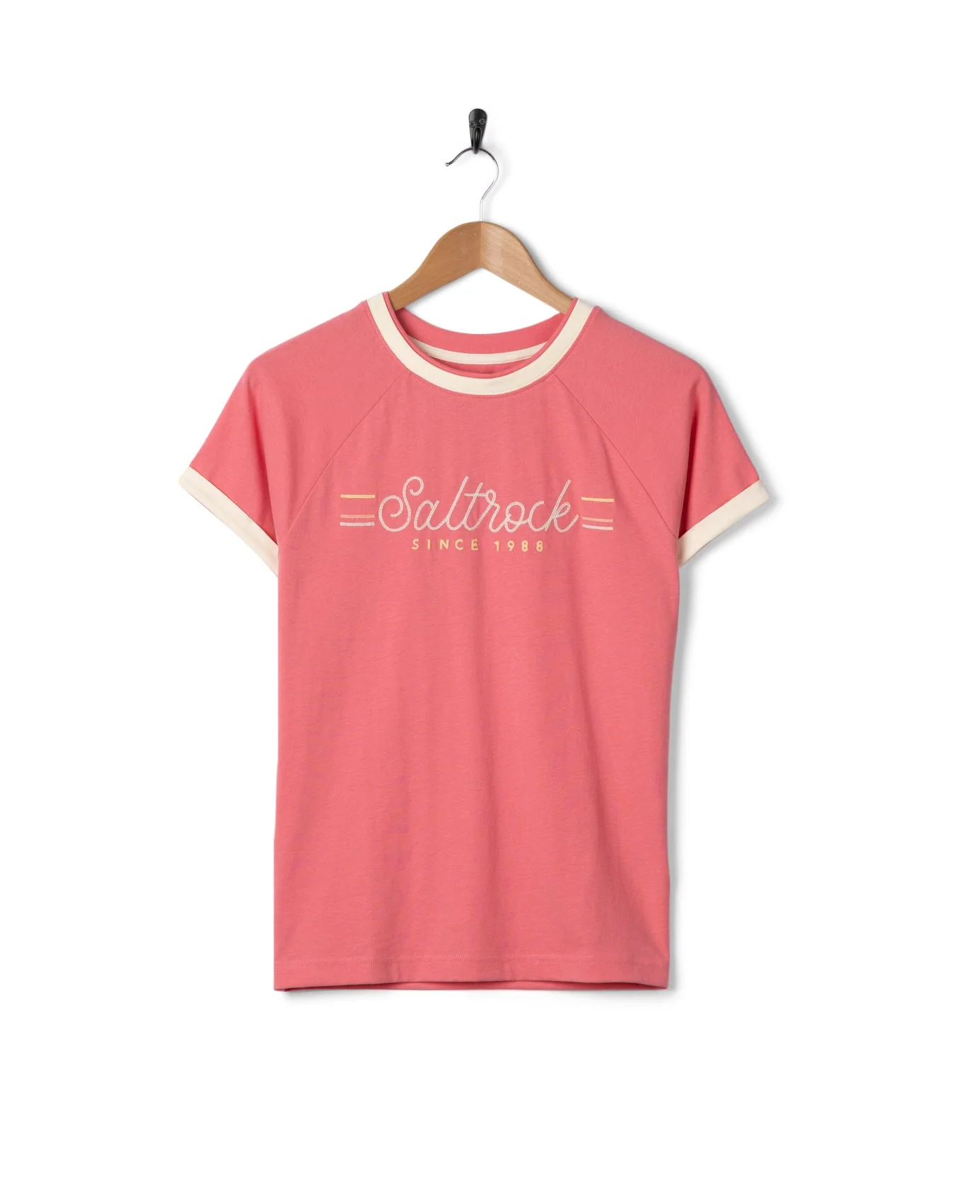 Links - Womens Short Sleeve Ringer T-Shirt - Pink - Image 7
