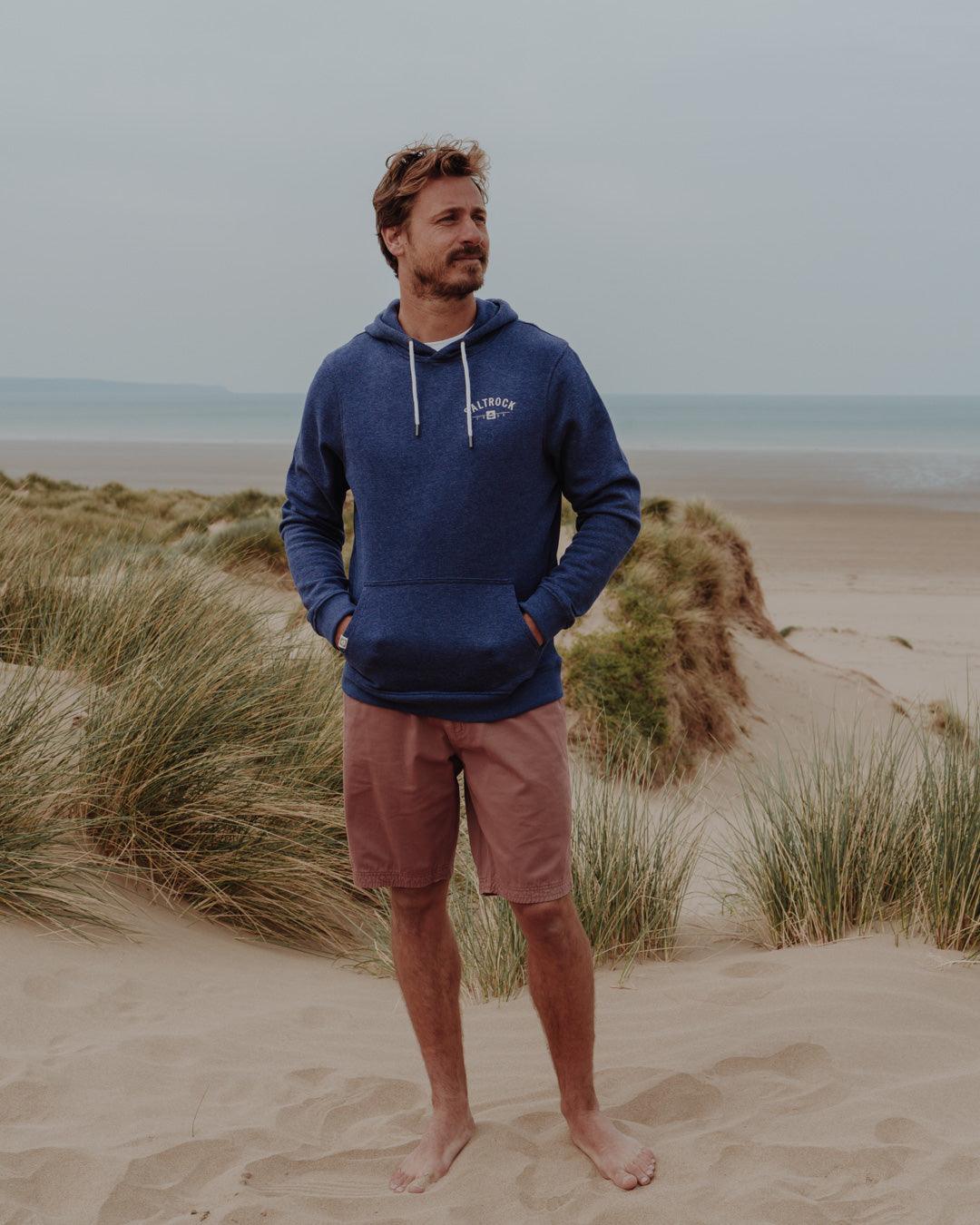 Location - Mens Pop Hoodie - Croyde - Blue - Image 4