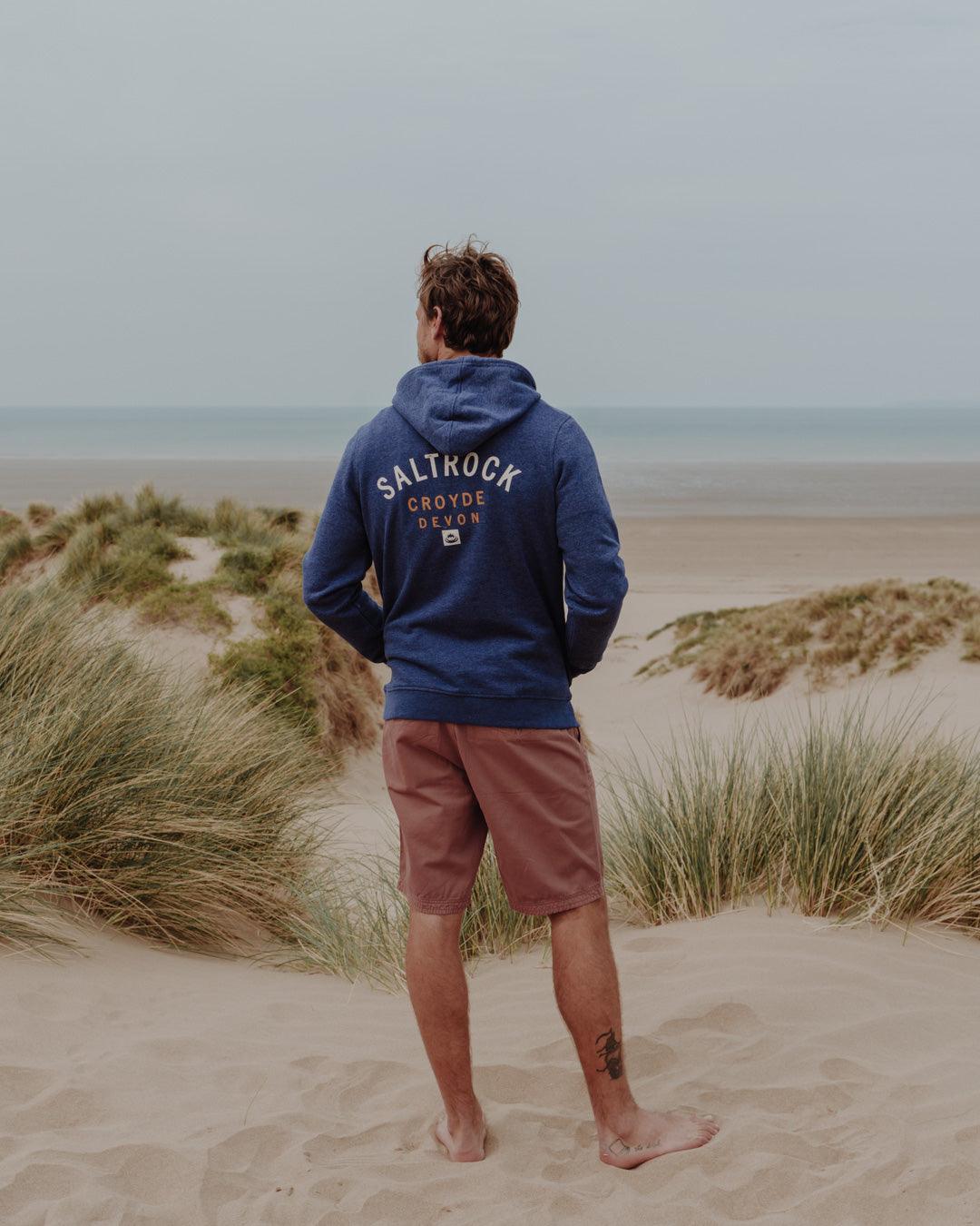Location - Mens Pop Hoodie - Croyde - Blue - Image 5