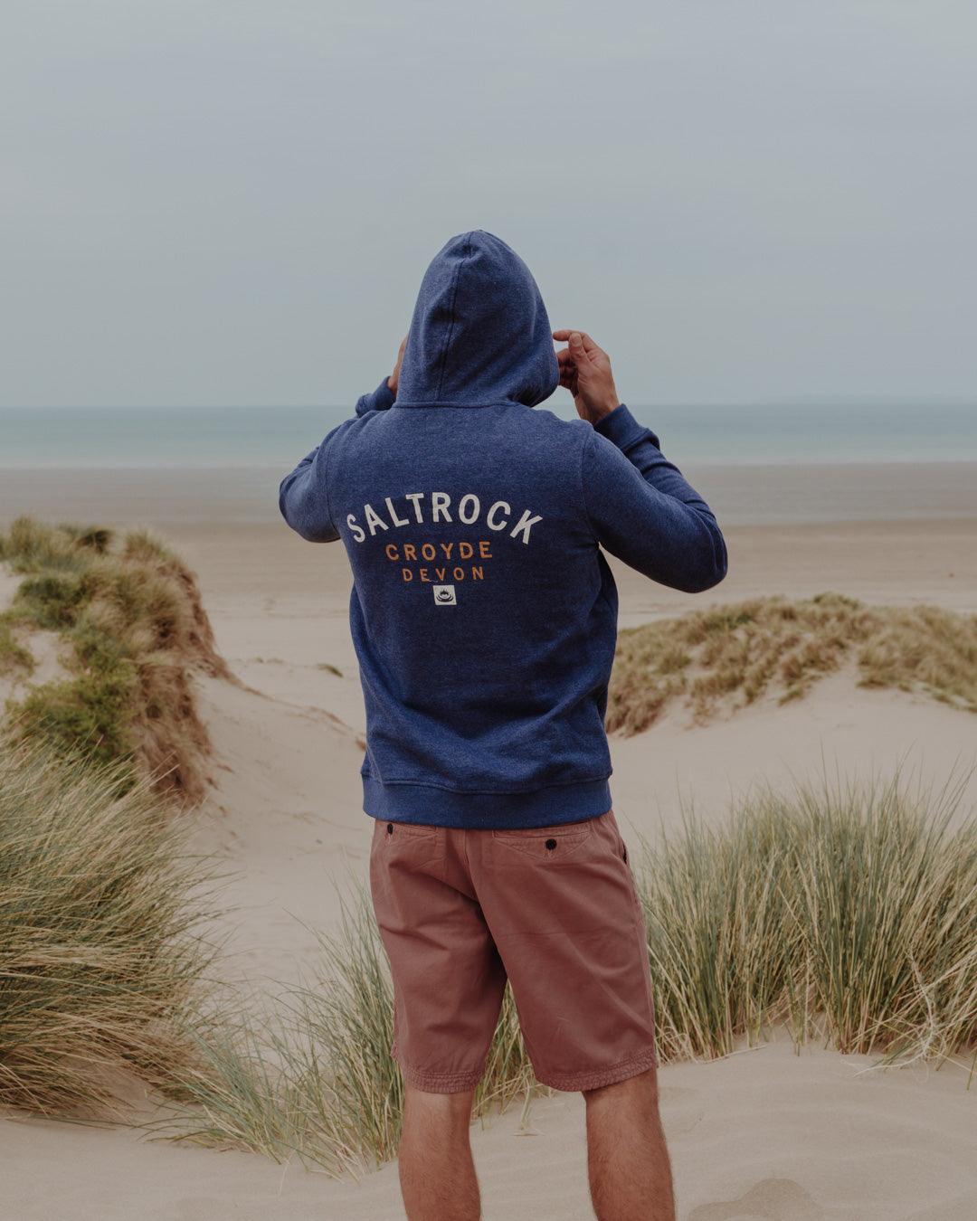 Location - Mens Pop Hoodie - Croyde - Blue - Image 6