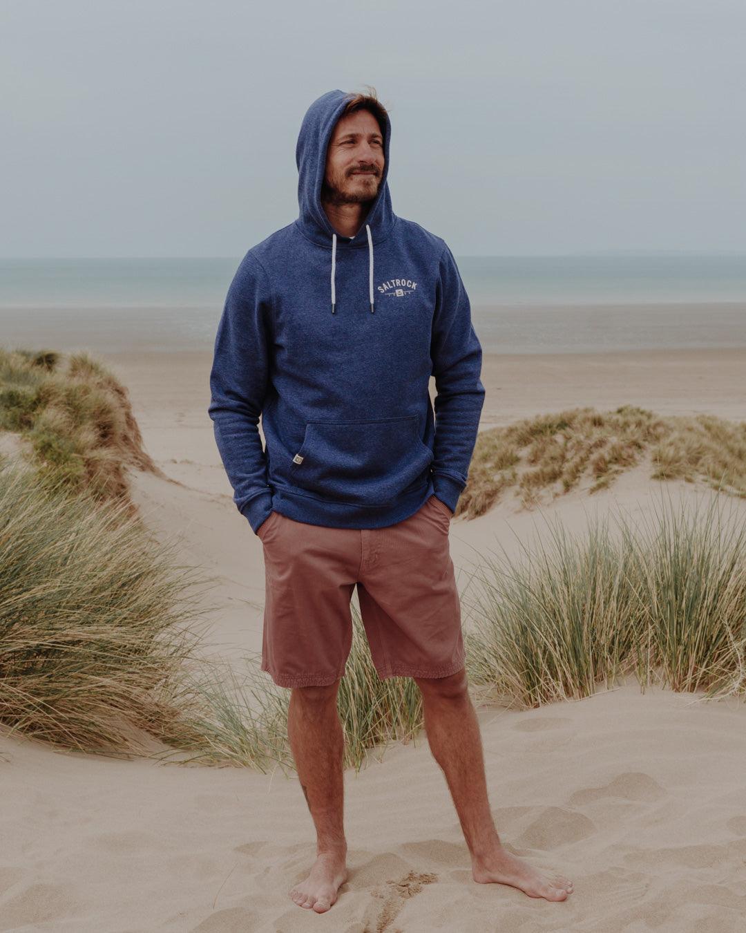 Location - Mens Pop Hoodie - Croyde - Blue - Image 7