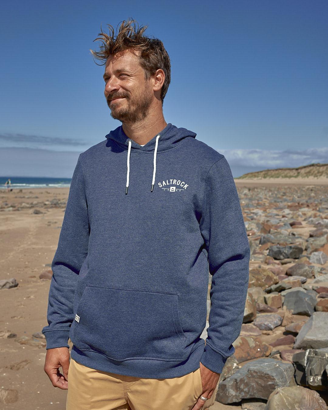 Location - Mens Pop Hoodie - Dartmouth - Dark Blue - Image 3