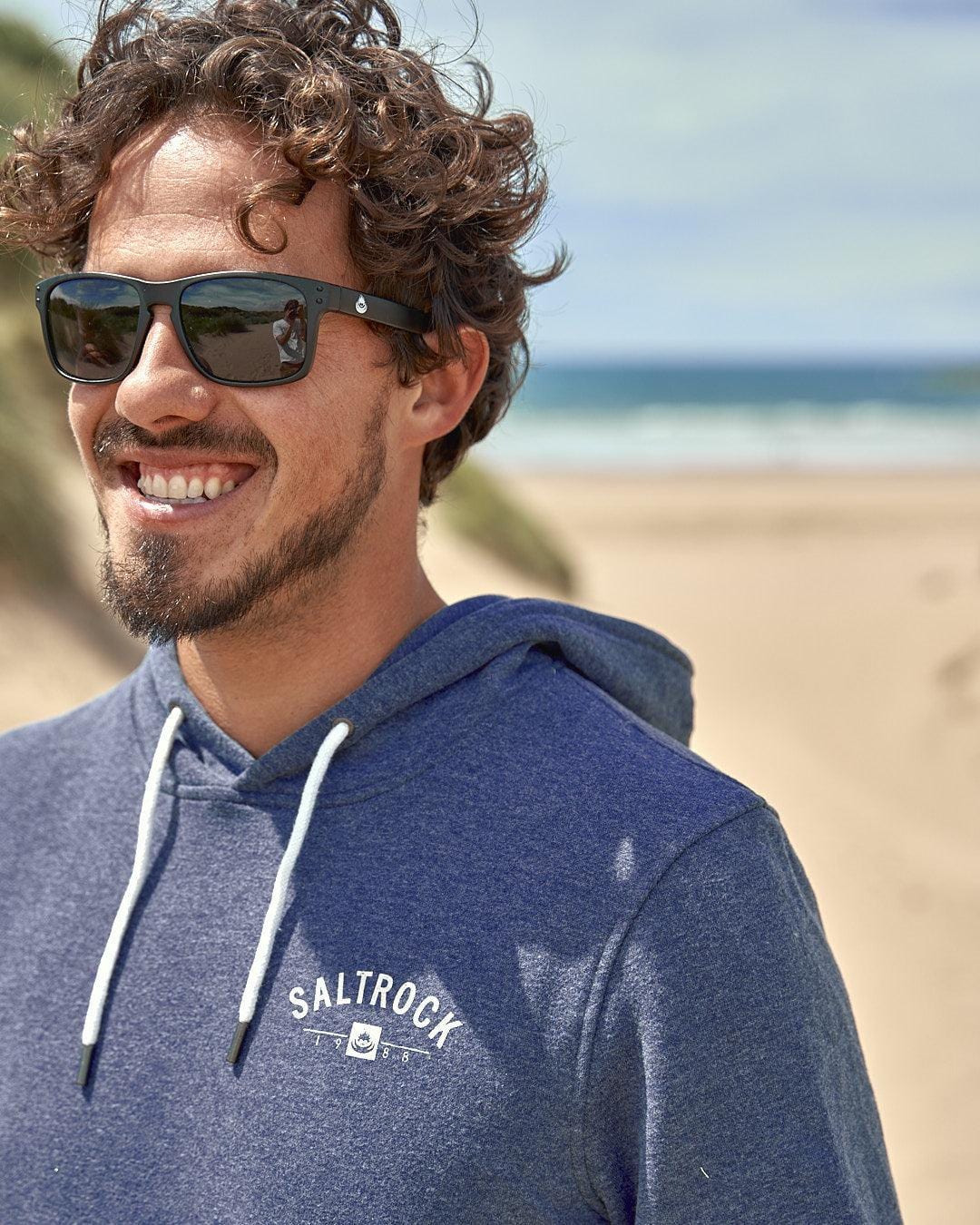 Location - Mens Pop Hoodie - Looe - Dark Blue - Image 3