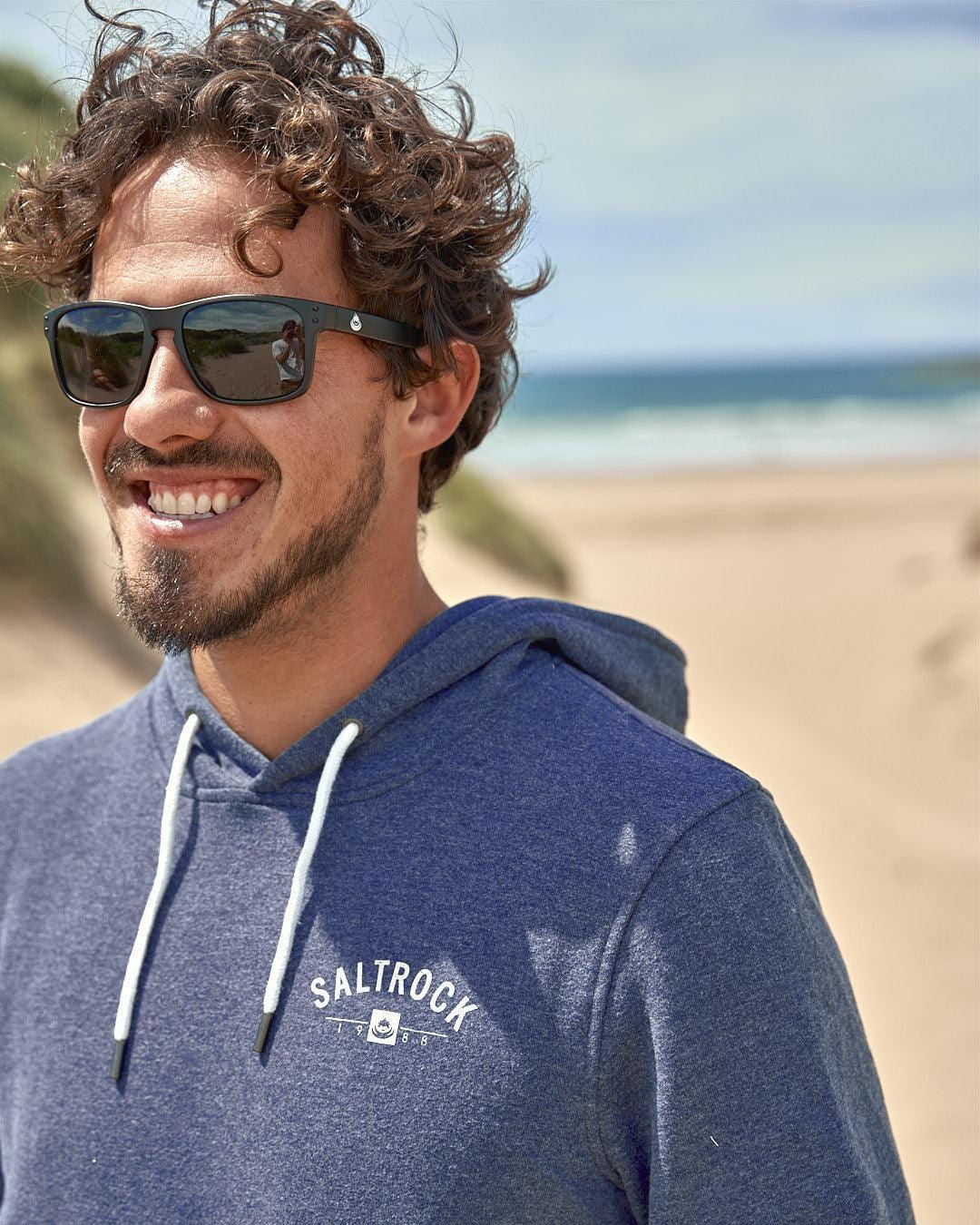 Location - Mens Pop Hoodie - Newquay - Dark Blue - Image 3