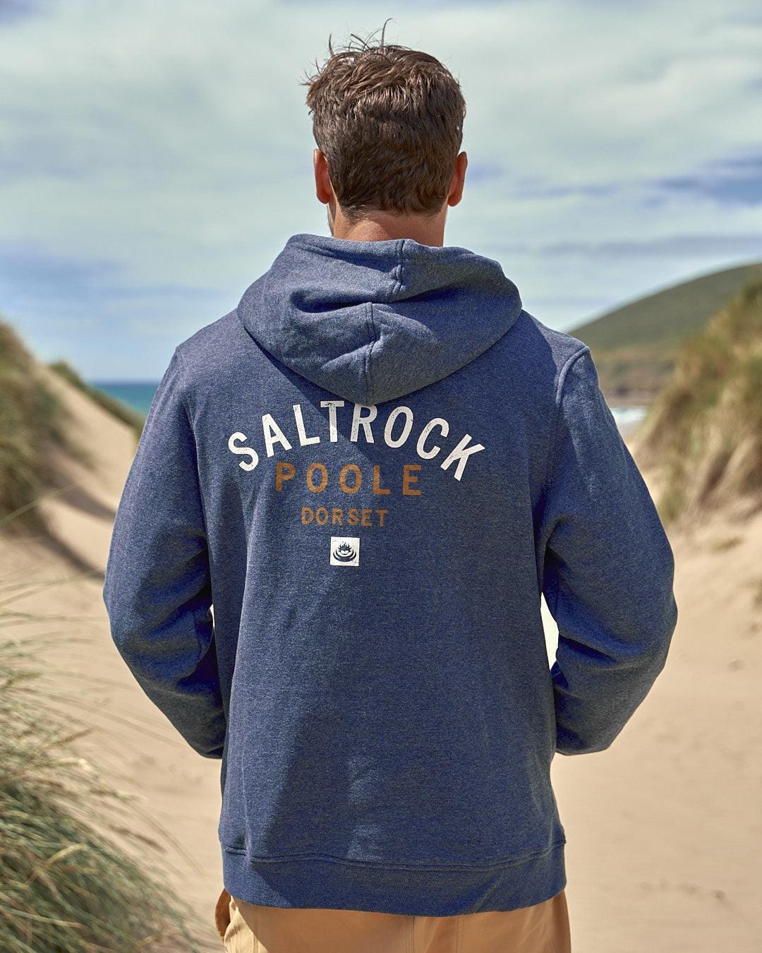Location - Mens Pop Hoodie - Poole - Dark Blue - Image 4