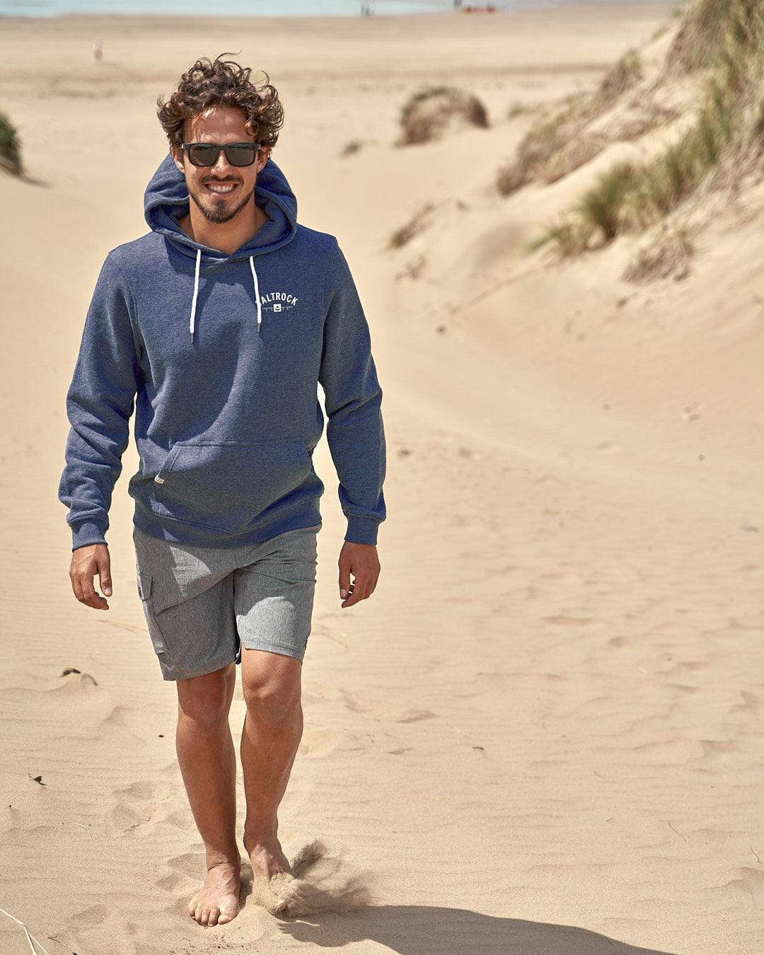 Location - Mens Pop Hoodie - Saundersfoot - Dark Blue - Image 4
