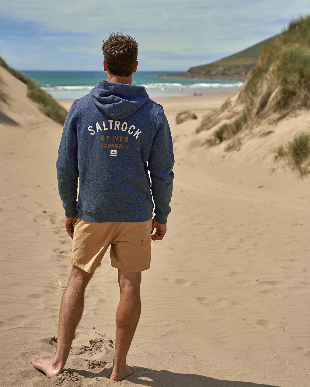 Location - Mens Pop Hoodie - St Ives - Dark Blue - Image 5