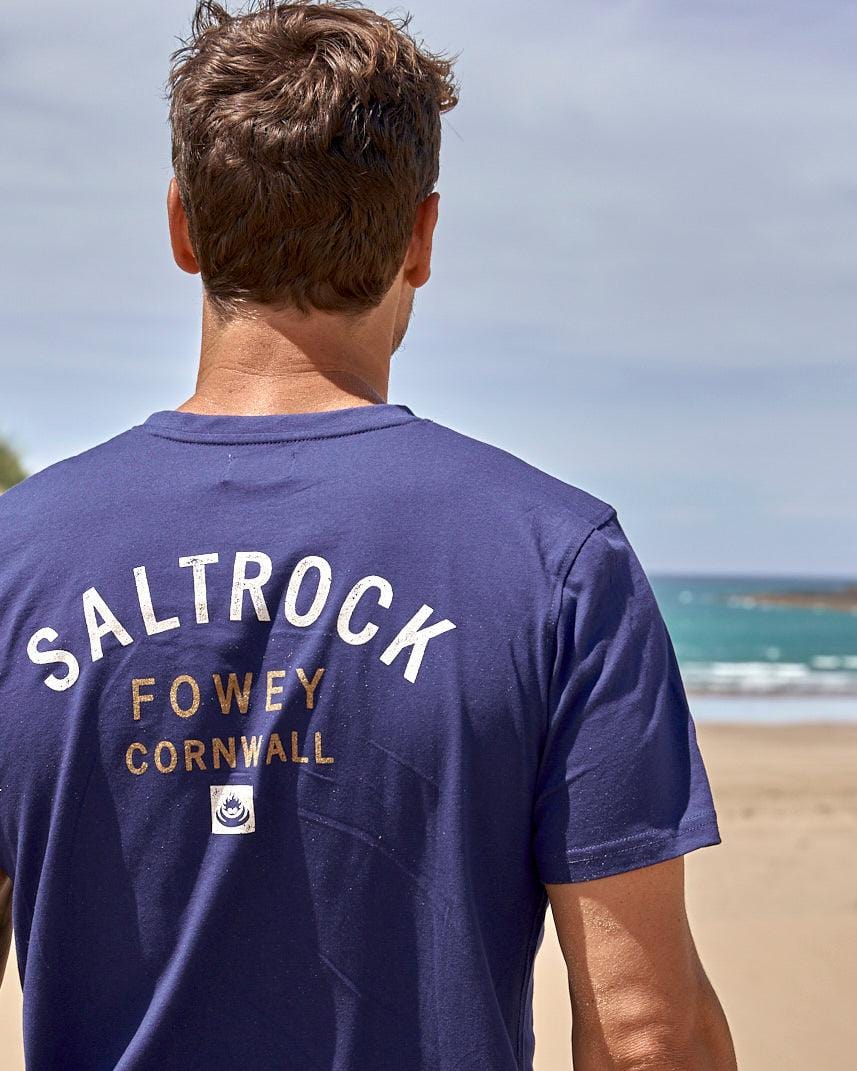 Fowey - Mens Location T-Shirt - Blue - Image 2