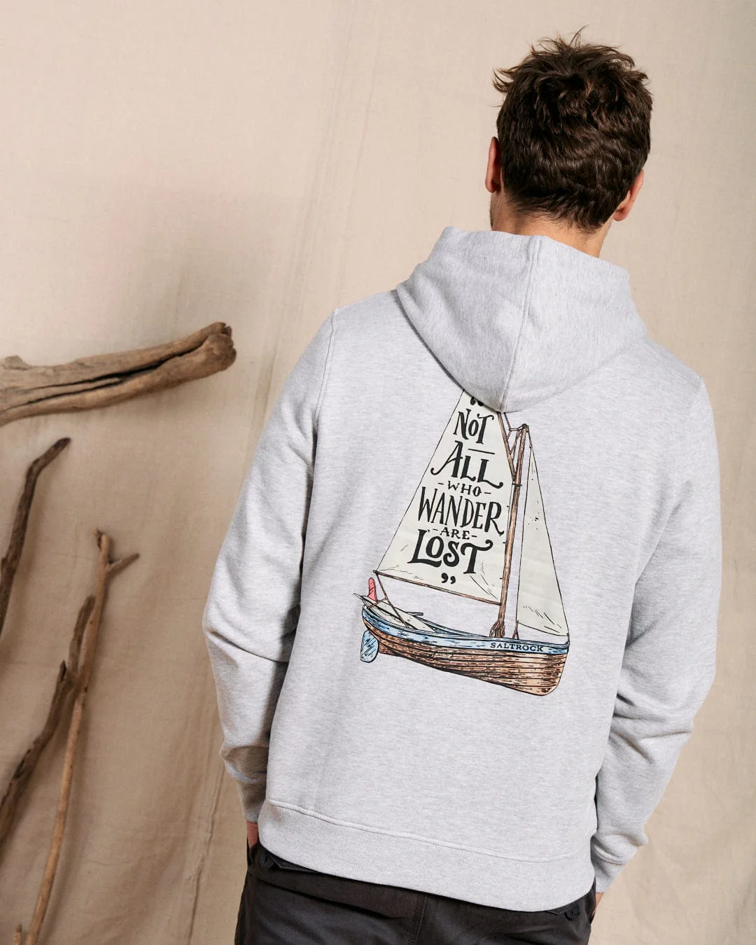 Lost Ships - Mens Pop Hood - Grey - Image 5