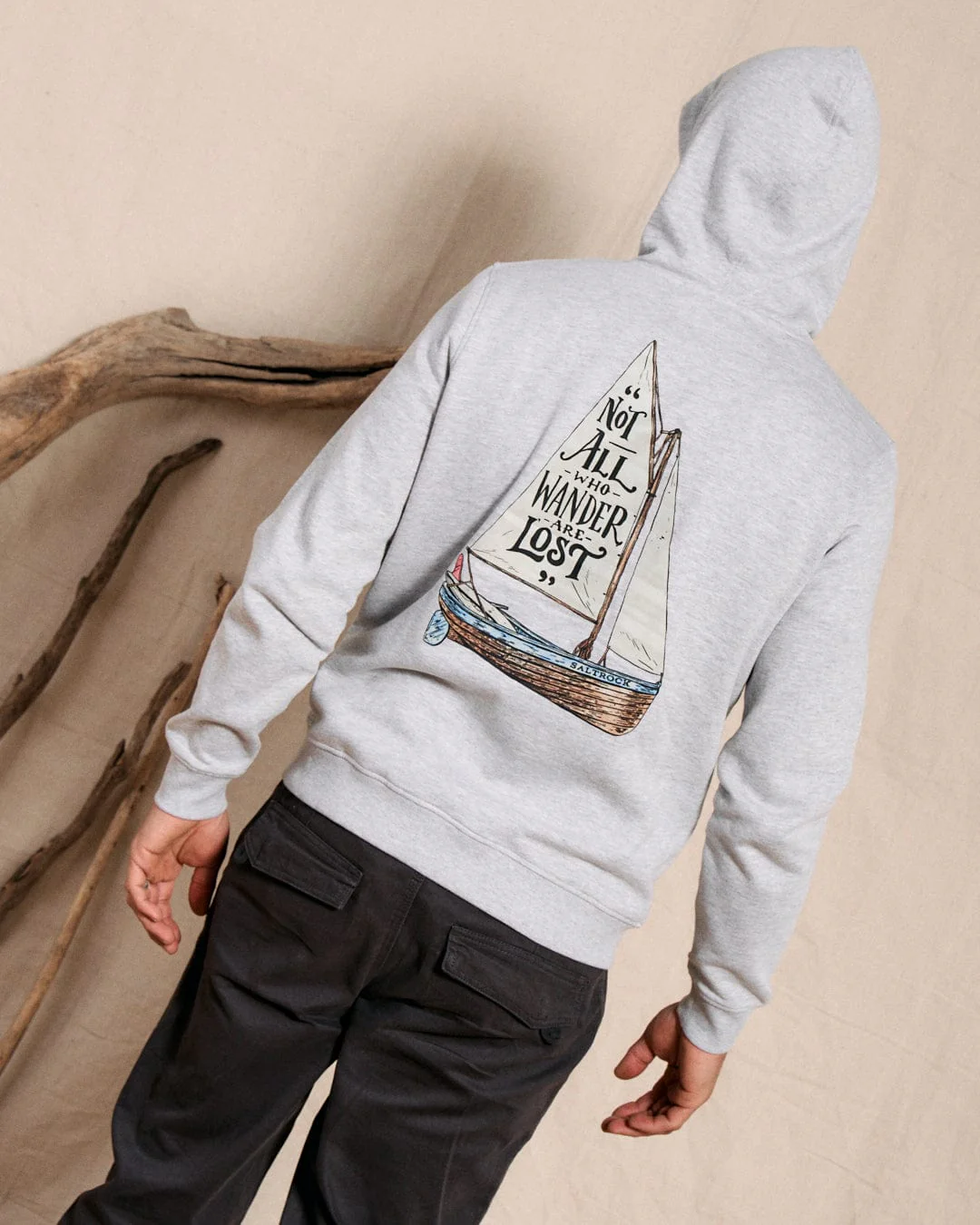 Lost Ships - Mens Pop Hood - Grey - Image 8