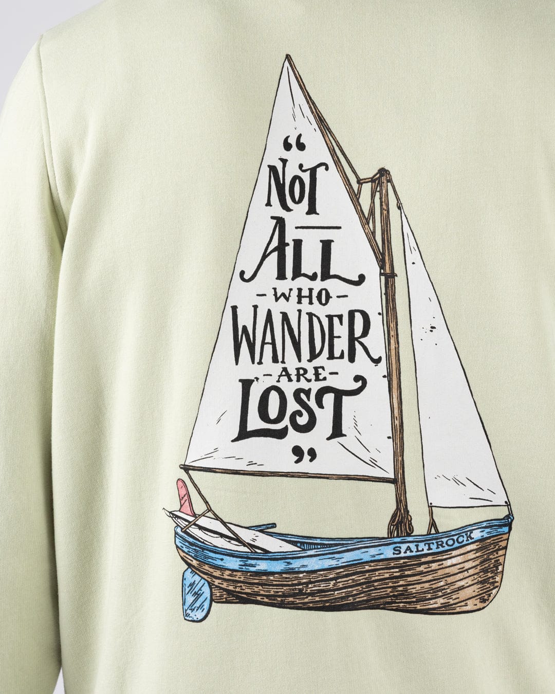 Lost Ships - Mens Pop Hoodie - Light Green - Image 3