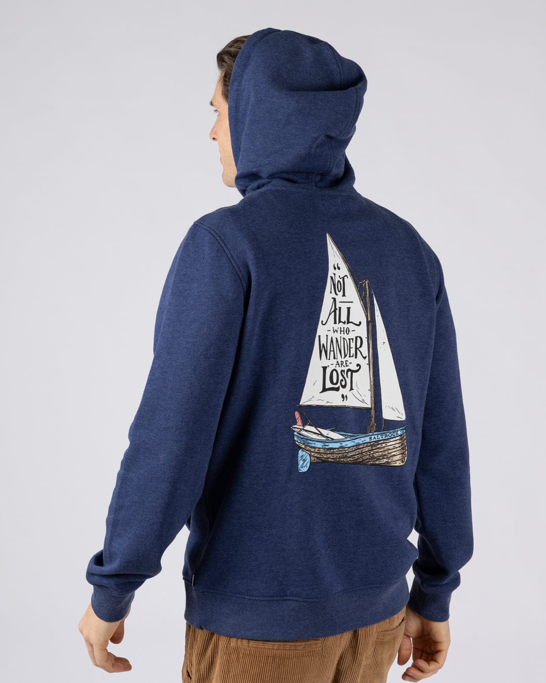 Lost Ships - Mens Pop Hoodie - Blue - Image 4