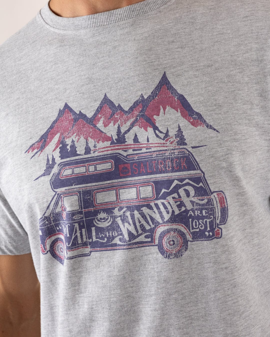 Lost Van - Mens Short Sleeve T-Shirt - Grey - Image 3