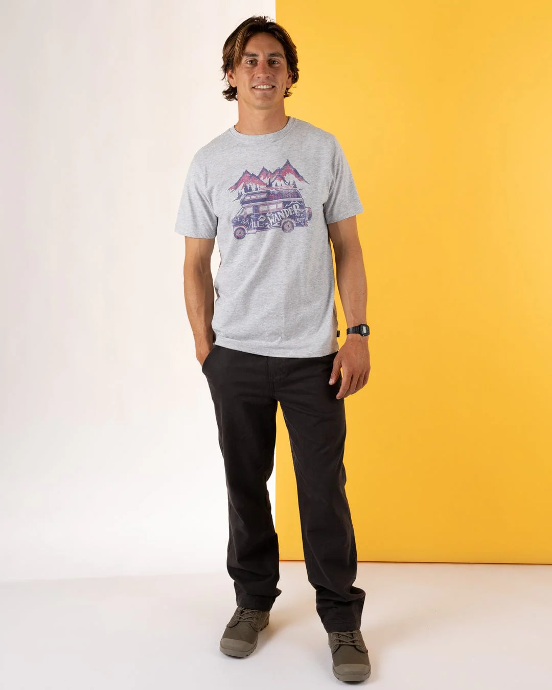 Lost Van - Mens Short Sleeve T-Shirt - Grey - Image 4