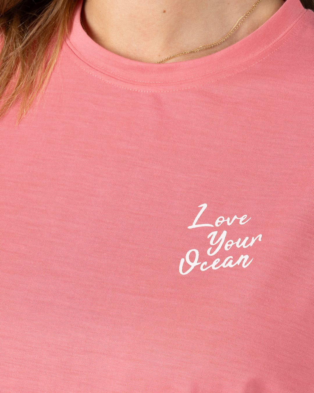 Love - Womens Oversized Short Sleeve T-Shirt - Bright Pink - Image 3