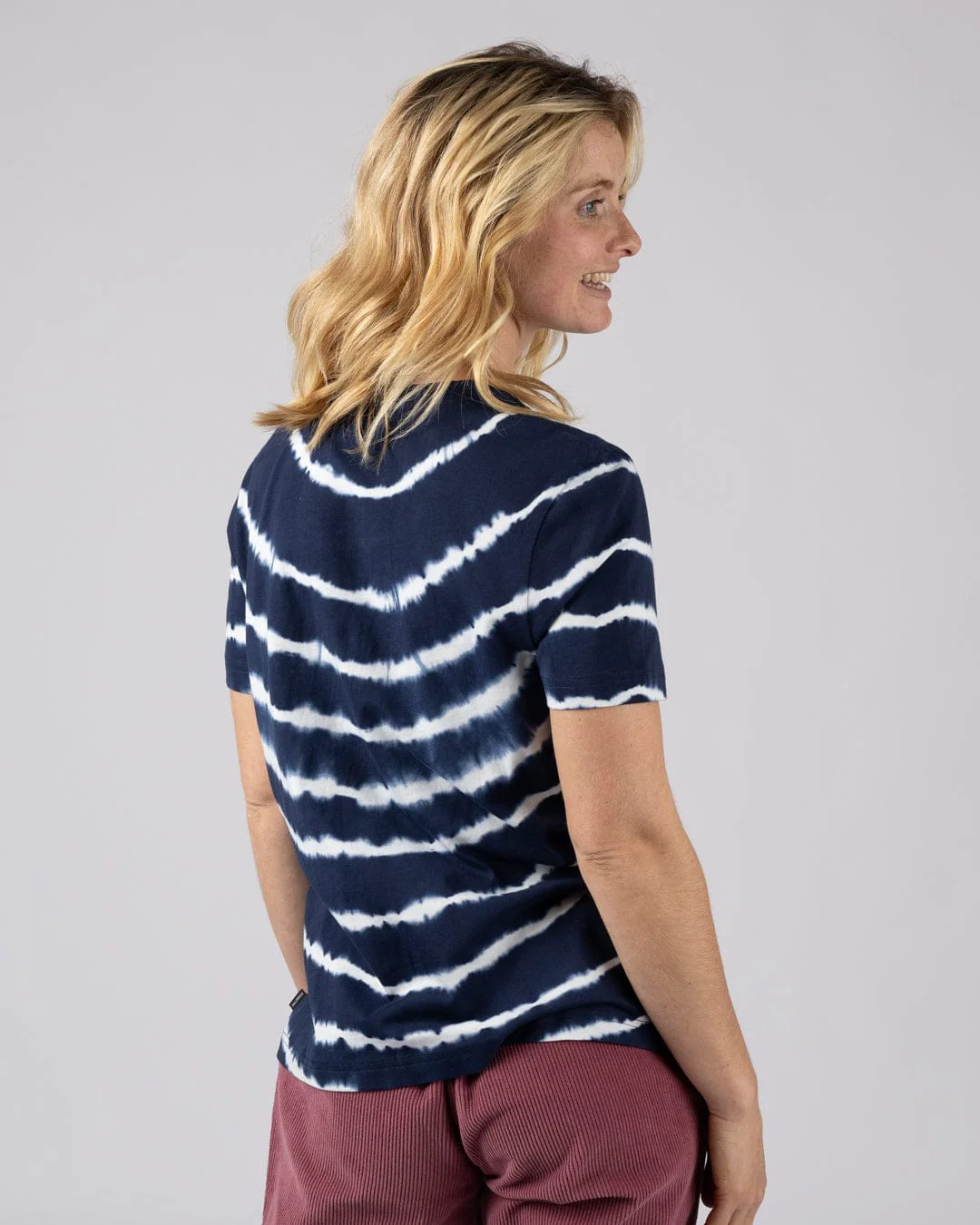 Love Your Ocean - Womens Tie Dye Short Sleeve T-Shirt - Blue/White - Image 4