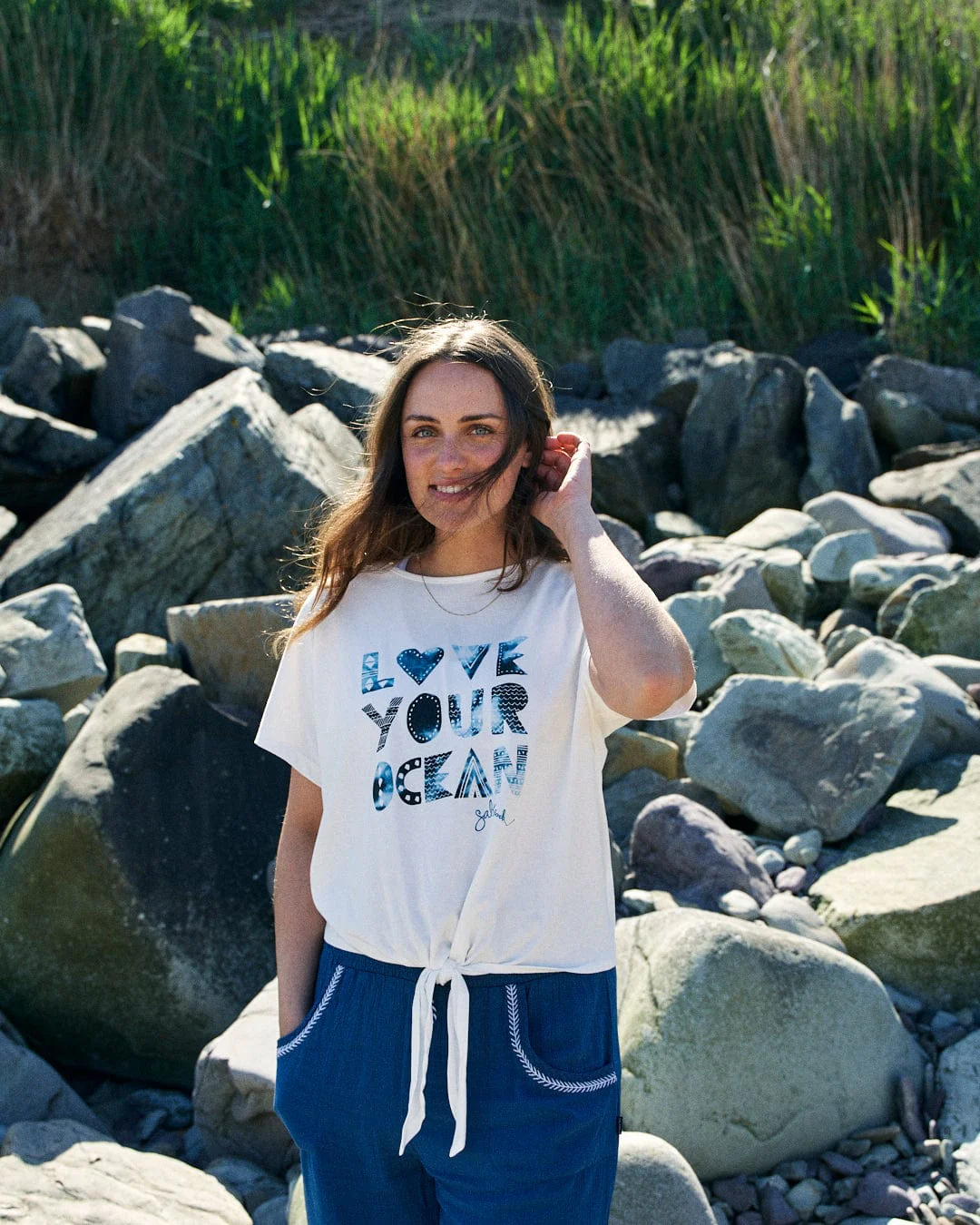 Love Your Ocean - Recycled Womens T-Shirt - White - Image 3