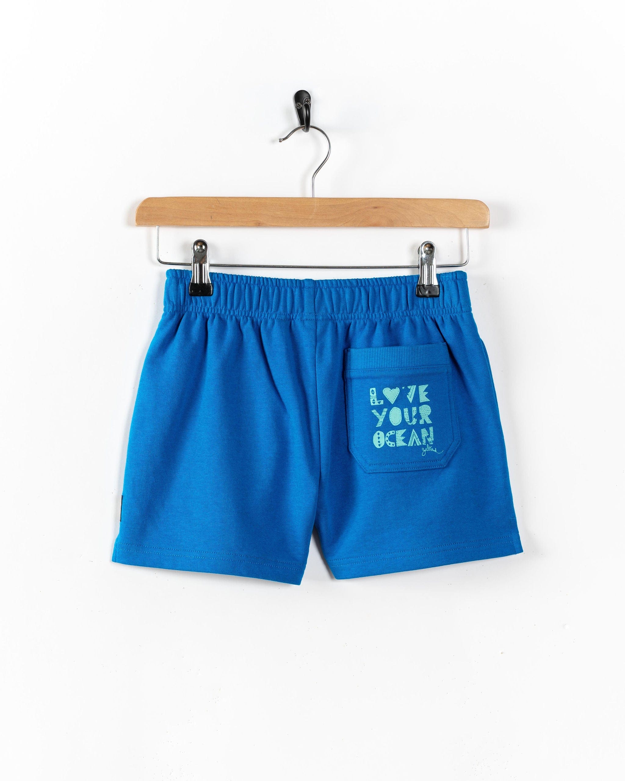 Love Your Ocean - Kids Sweat Shorts - Blue - Image 4