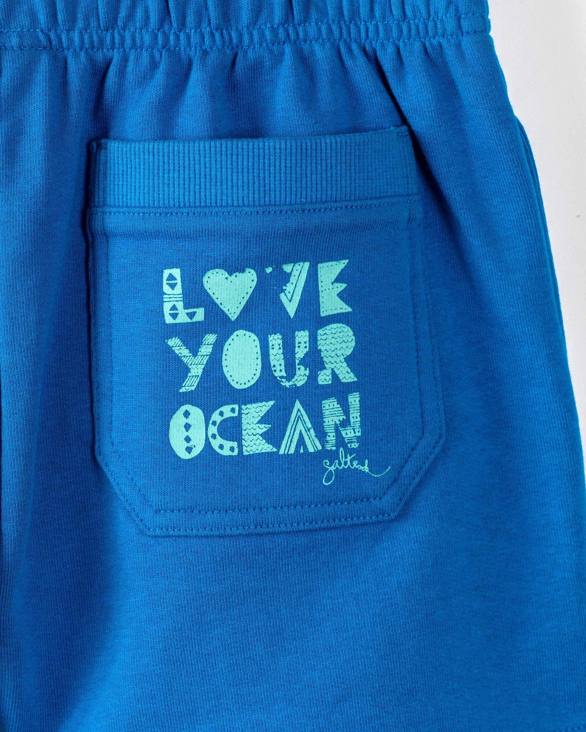 Love Your Ocean - Kids Sweat Shorts - Blue - Image 5