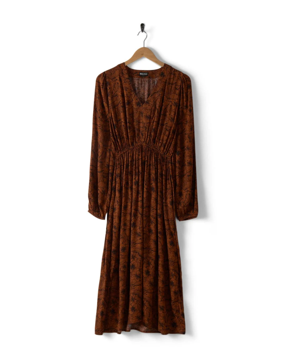 Lowry - Womens Midi Floral Dress - Dark Orange - Image 2