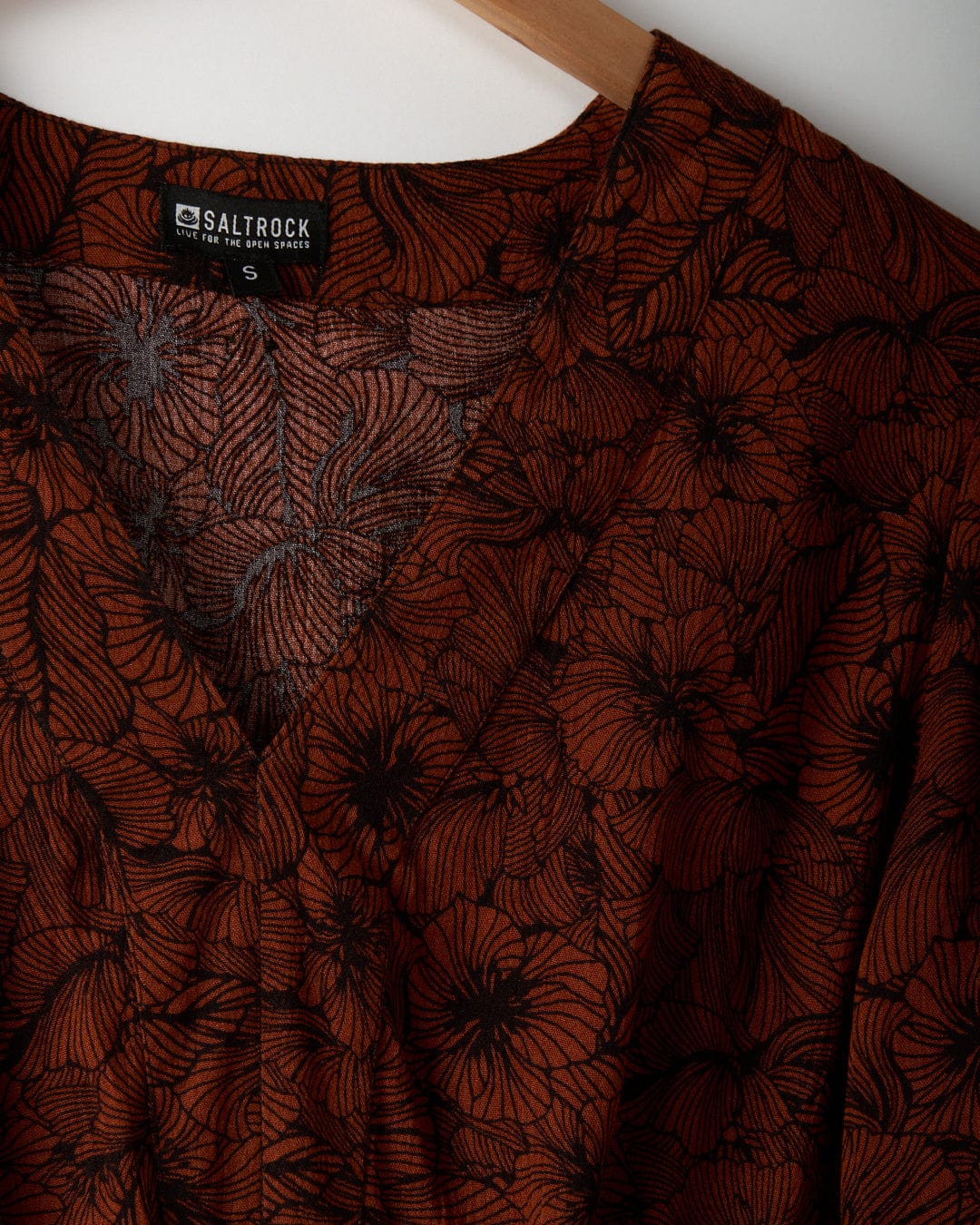 Lowry Top - Womens Floral Print Top - Dark Orange - Image 4