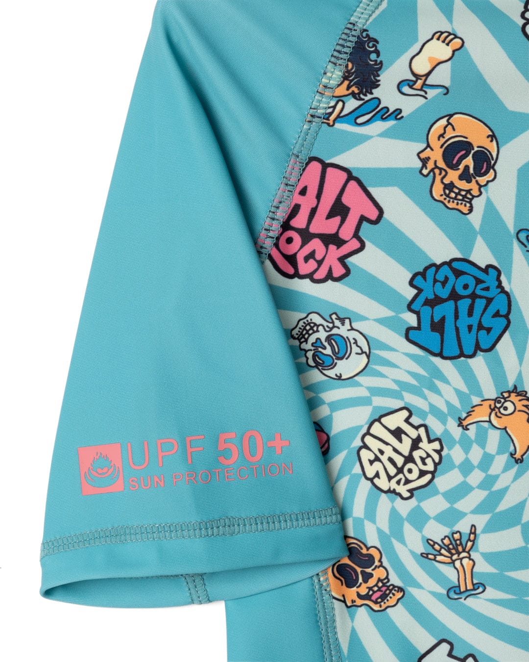 Lush Waves- Kids Short Sleeve Rashvest - Blue - Image 2