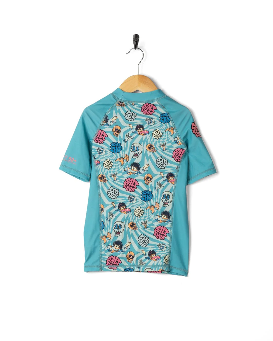Lush Waves- Kids Short Sleeve Rashvest - Blue - Image 3