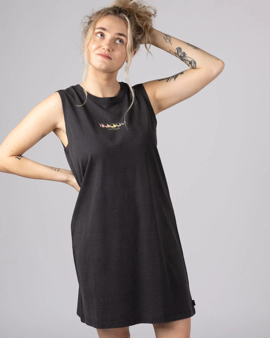 Make Magic - Womens Tank Dress - Dark Grey - Image 2