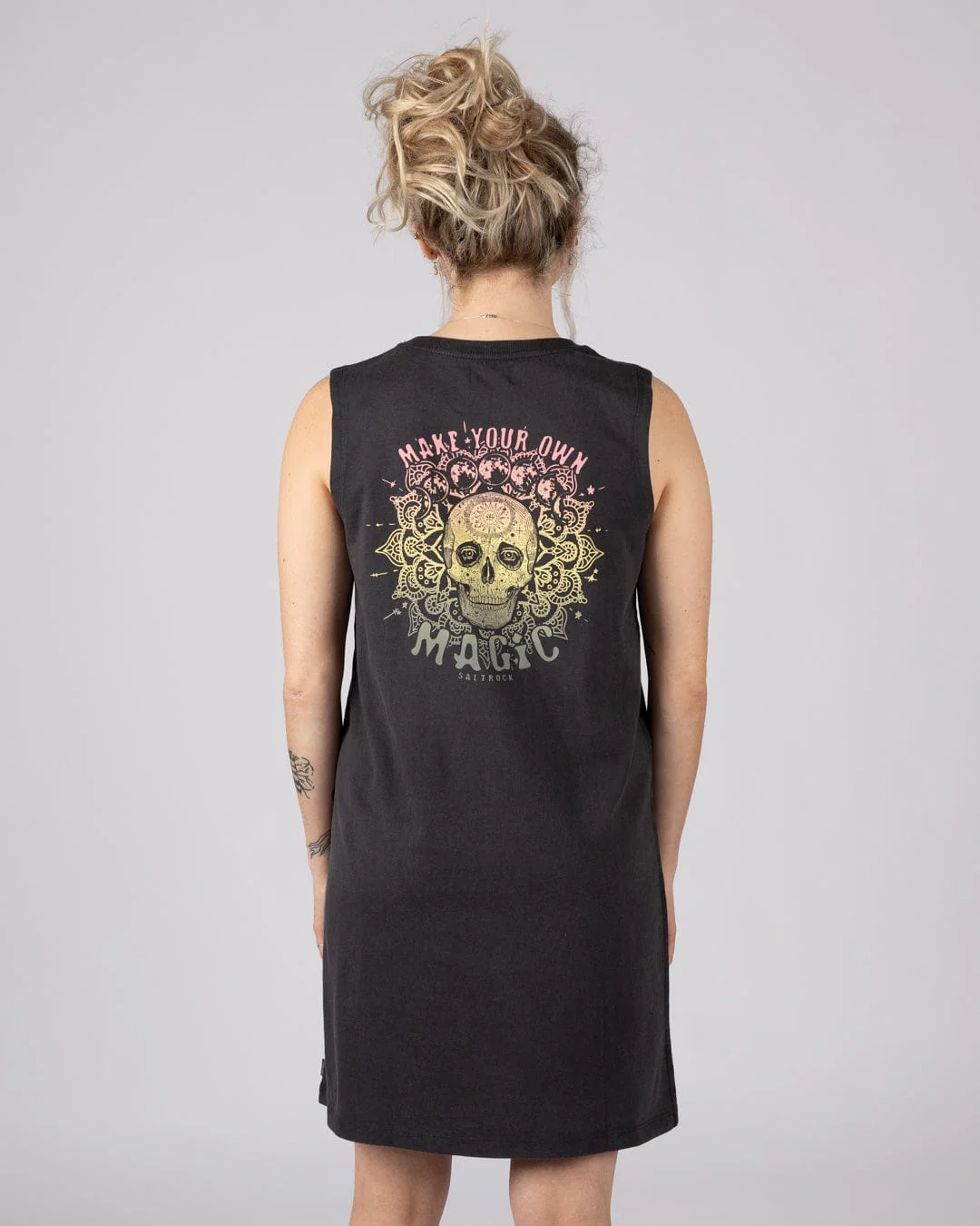 Make Magic - Womens Tank Dress - Dark Grey - Image 4
