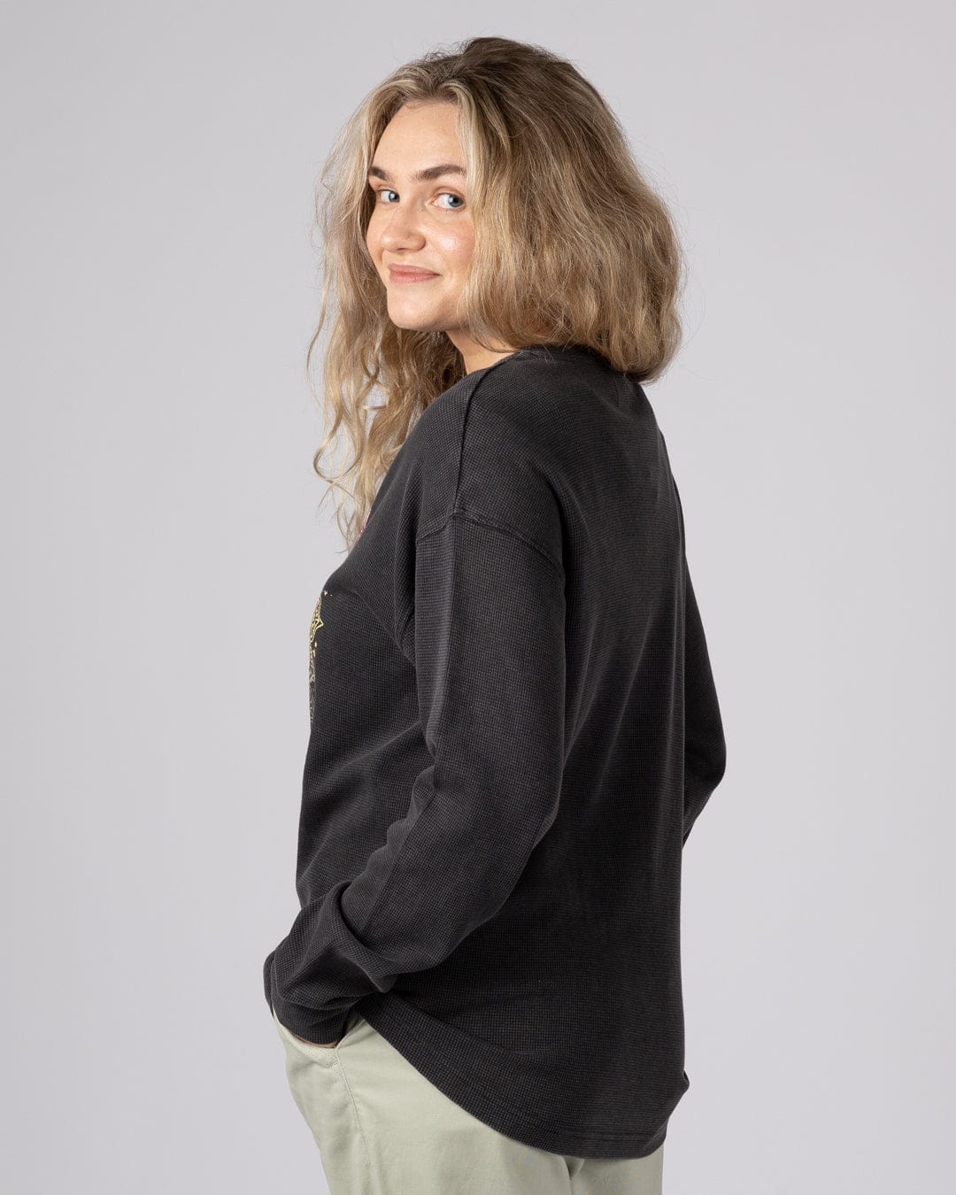 Make Magic - Womens Oversized Long Sleeve T-Shirt - Dark Grey - Image 5
