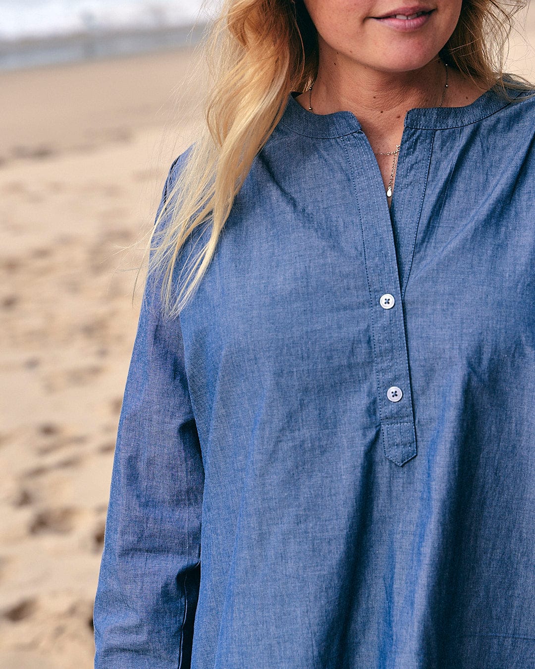 Manina - Womens Beach Shirt - Blue - Image 6