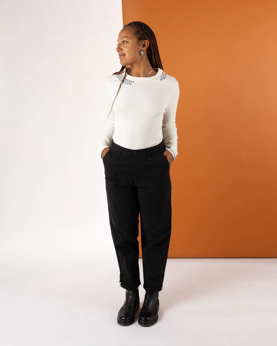 Mara - Womens Chino - Black - Image 2