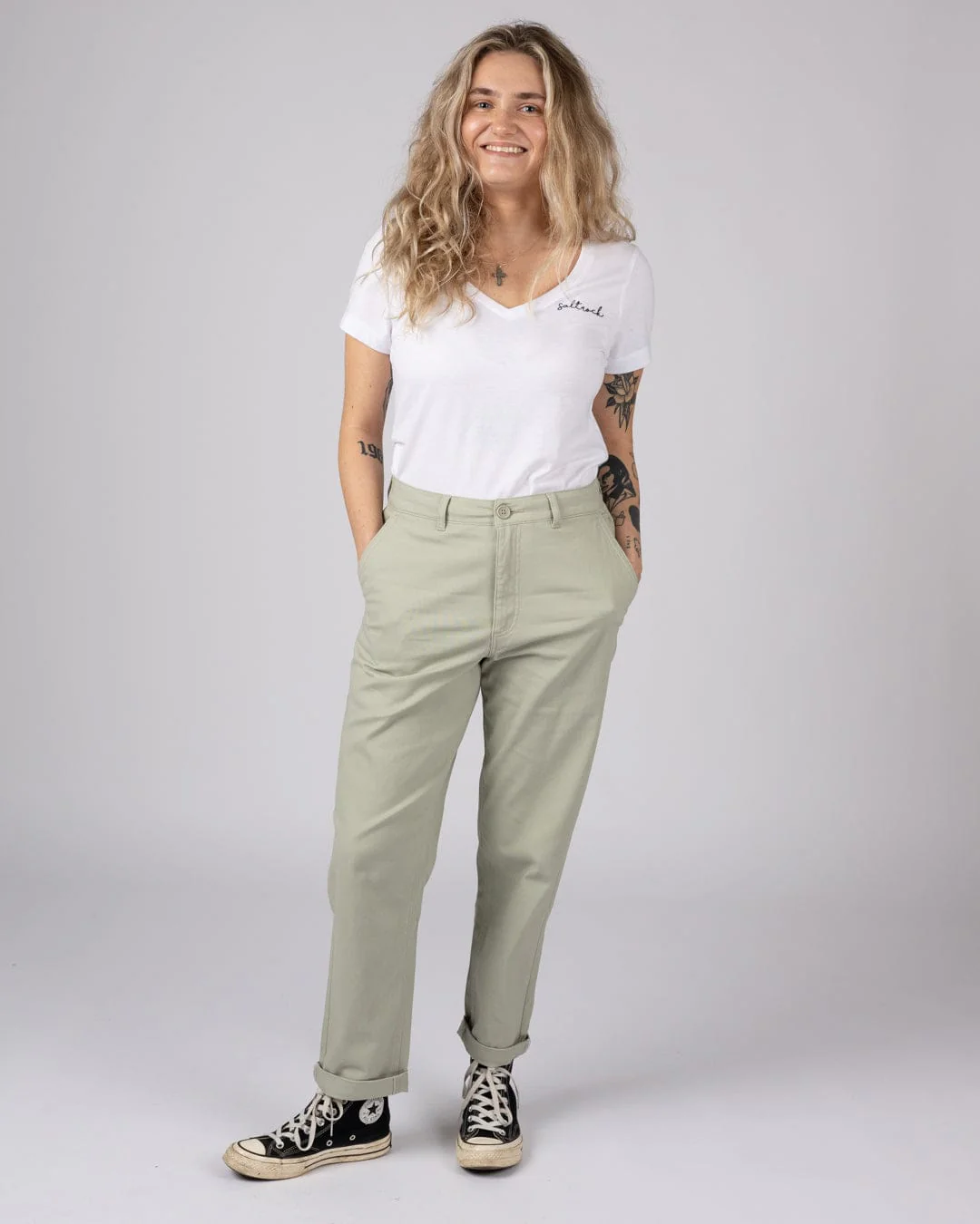 Mara - Womens Chino - Light Green - Image 3