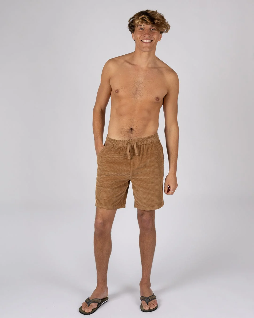 Meddon - Mens Corduroy Shorts - Brown - Image 4