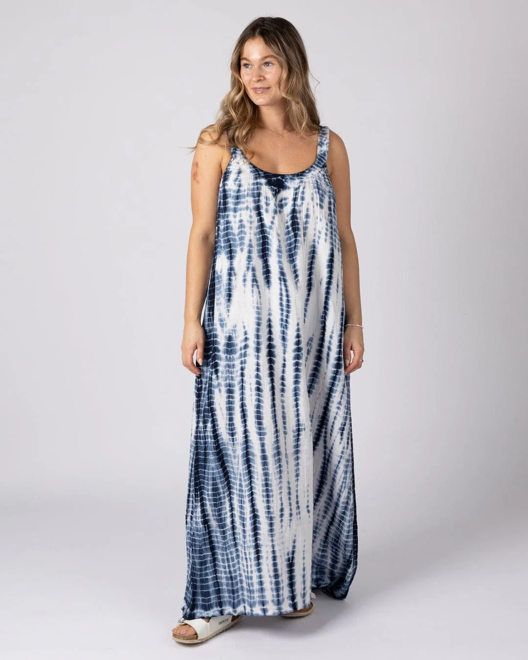 Melda - Womens Oversized Midi Dress - Blue