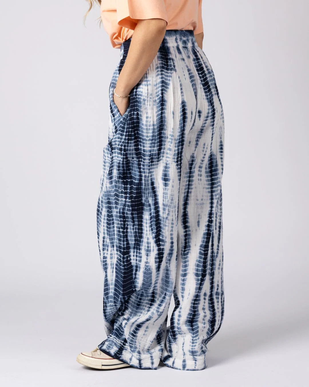 Melda - Womens Tie Dye Trouser - Blue - Image 5