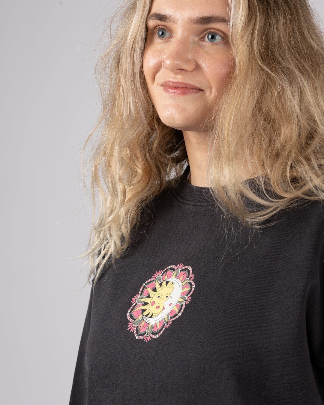 Midnight - Womens Oversized Sweatshirt - Dark Grey - Image 2