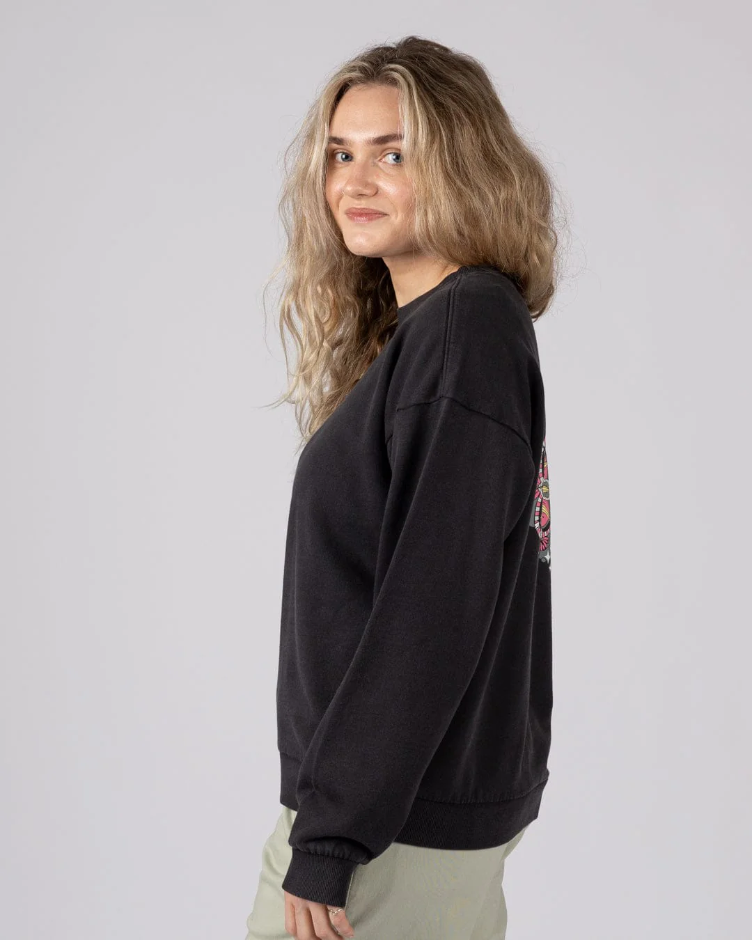 Midnight - Womens Oversized Sweatshirt - Dark Grey - Image 3