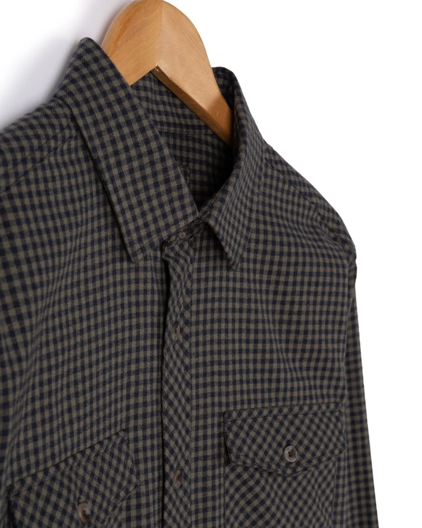 Miles - Mens Flannel Shirt - Green/Navy Check - Image 10