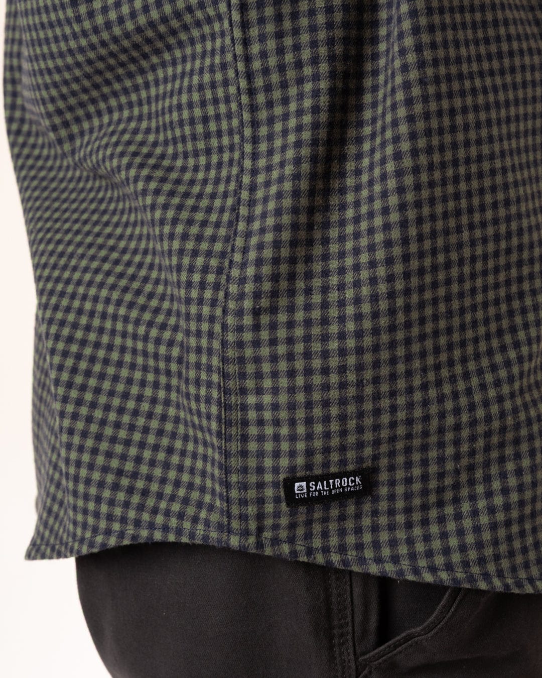 Miles - Mens Flannel Shirt - Green/Navy Check - Image 8