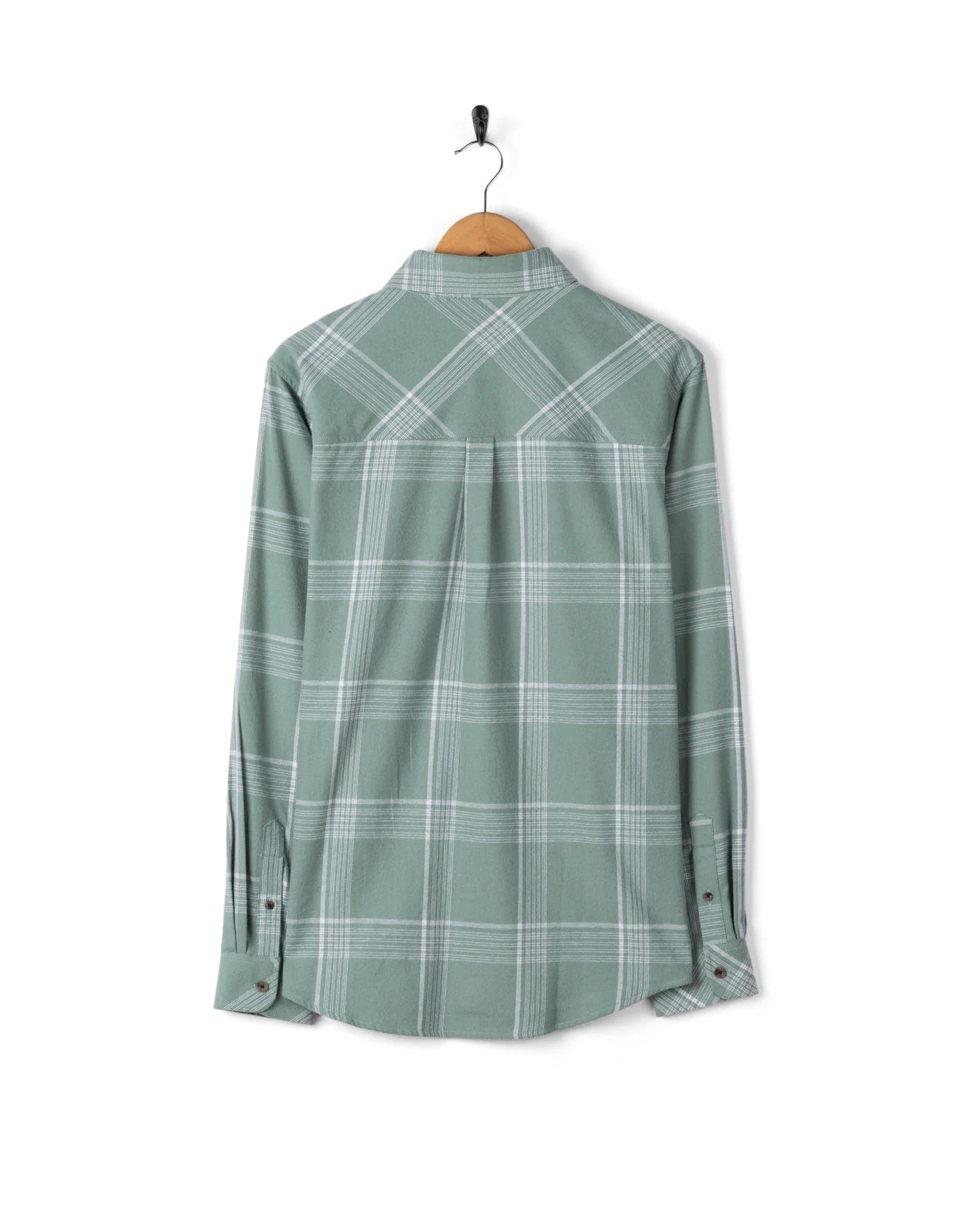Miles - Mens Flannel Shirt - Light Green Check - Image 6