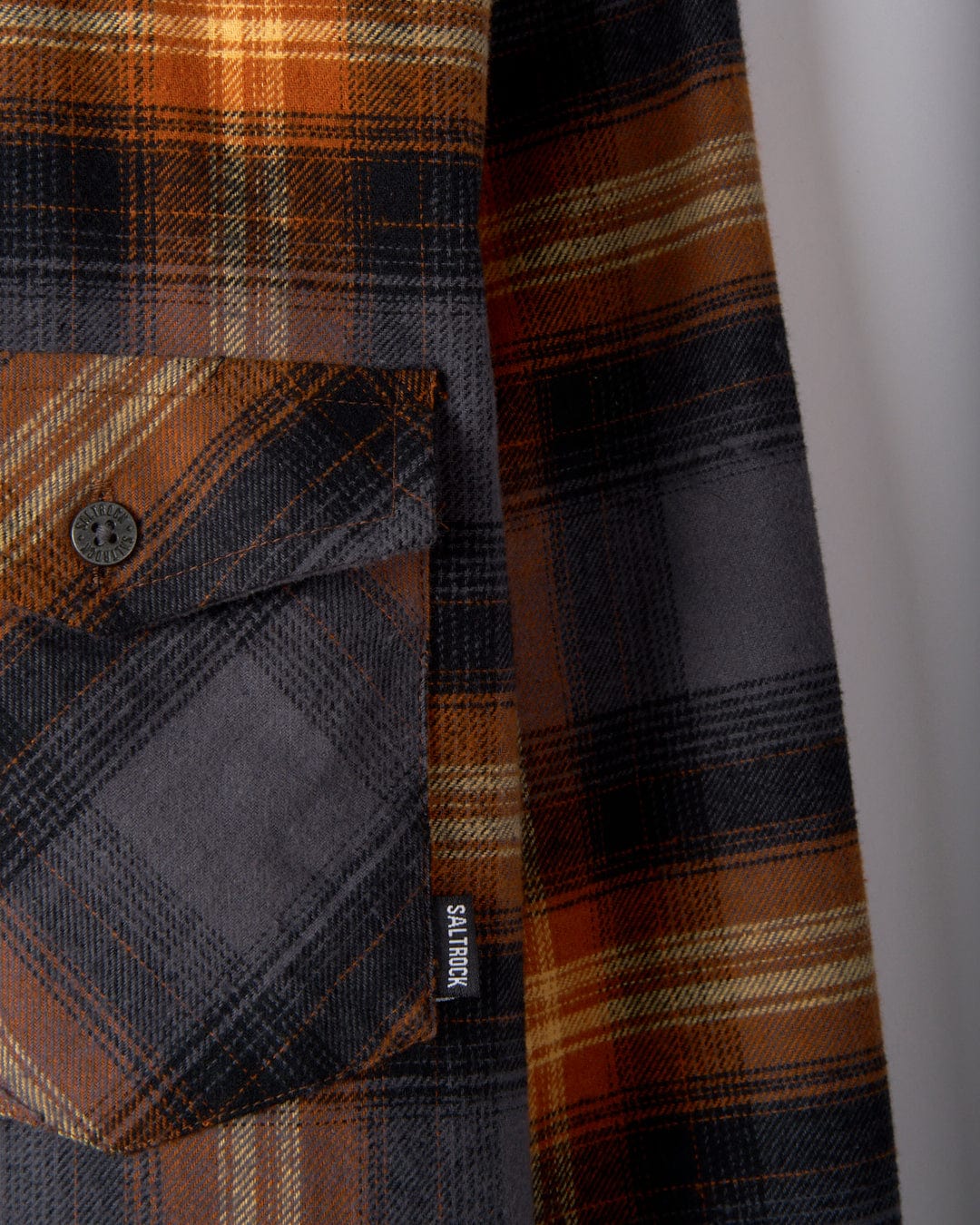 Miles - Mens Check Flannel Shirt - Orange - Image 7