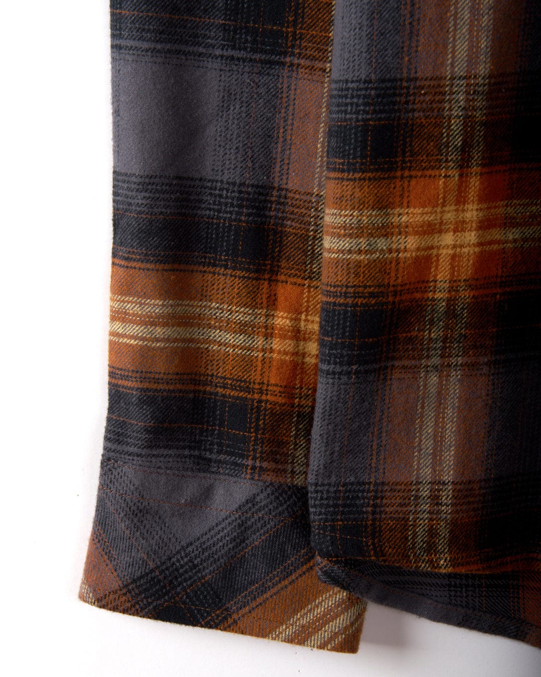 Miles - Mens Check Flannel Shirt - Orange - Image 9