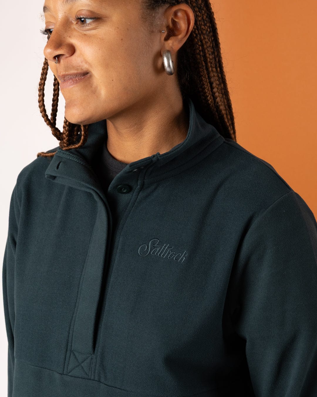 Morg - Fleece - Womens 1/4 Neck Fleece - Teal - Image 2