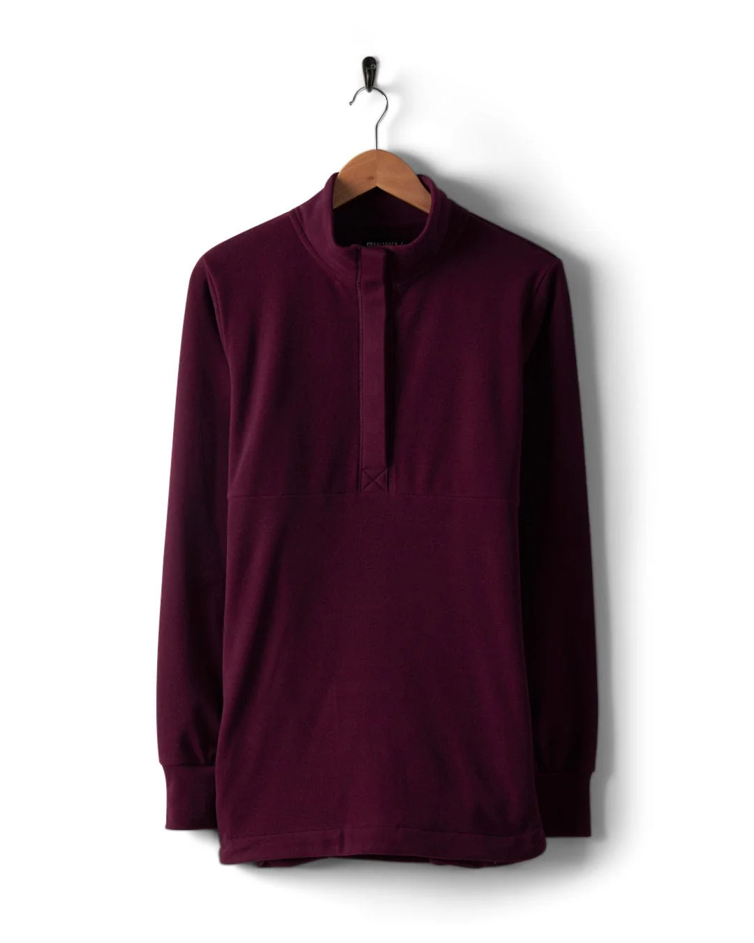 Morgan - Womens 1/4 Neck Longline Fleece - Burgundy - Image 3