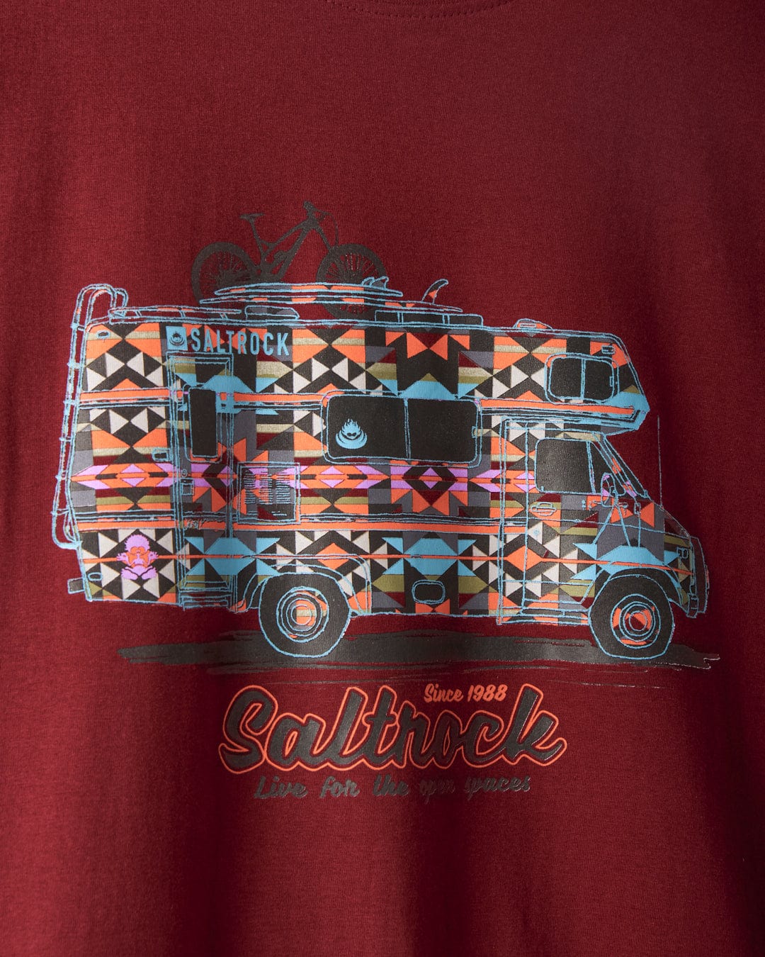 Motorhome Mens Long Sleeve T-Shirt - Burgundy - Image 3