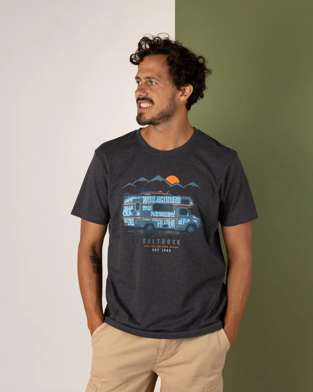 Motorhome - Mens Short Sleeve T-Shirt - Grey