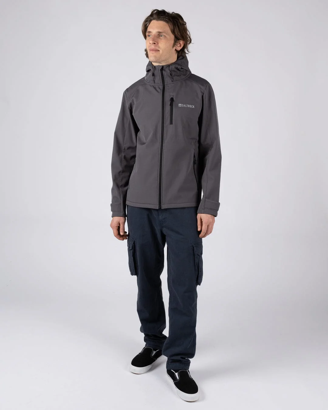 Munros II - Mens Water Resistant Softshell Jacket - Dark Grey - Image 12