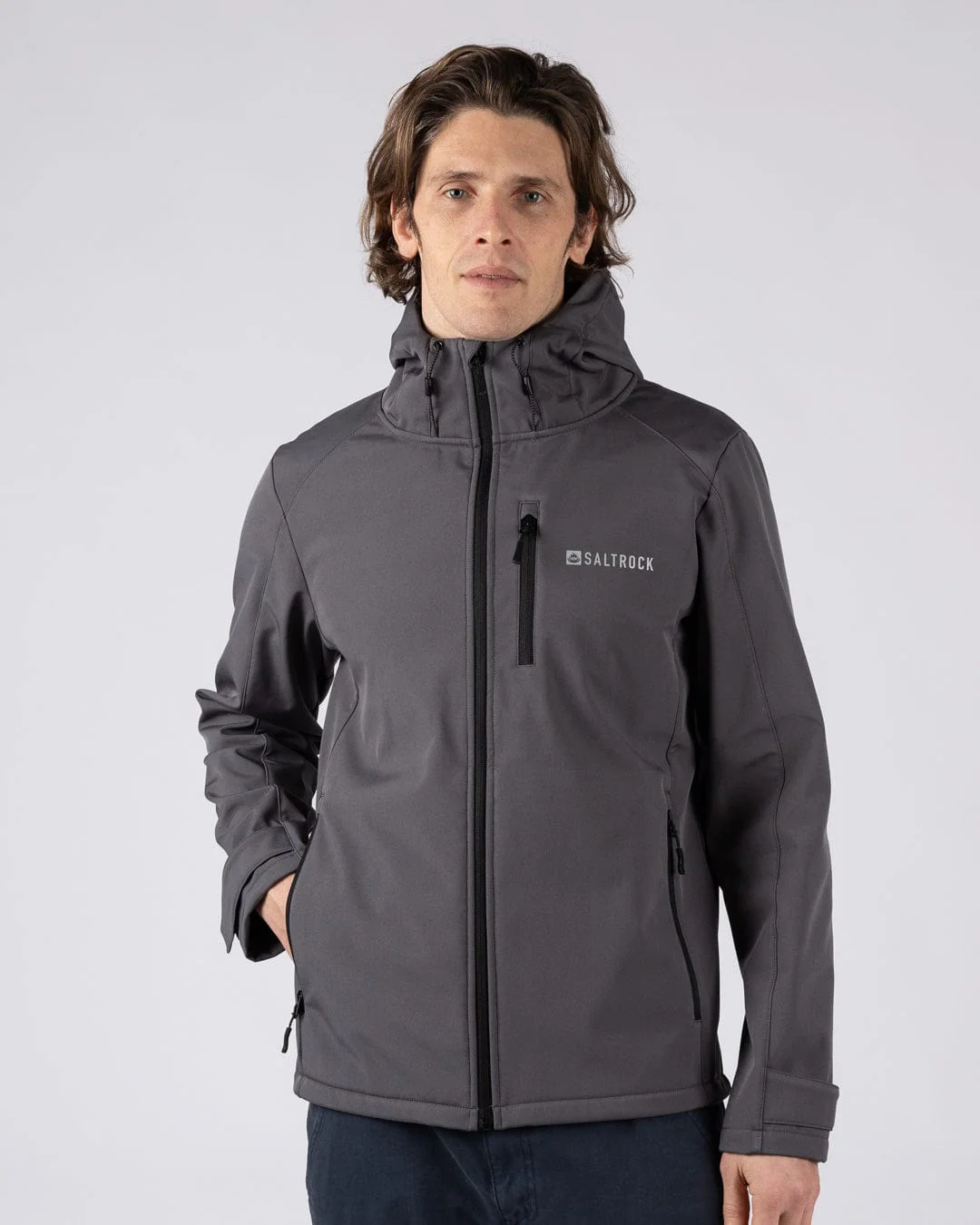 Munros II - Mens Water Resistant Softshell Jacket - Dark Grey - Image 2